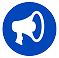 megaphone icon with arrow, symbolizing marketing support