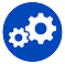 mechanical icon, symbolizing automated process