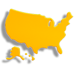Map icon highlighting U.S. coverage, including Alaska and Hawaii