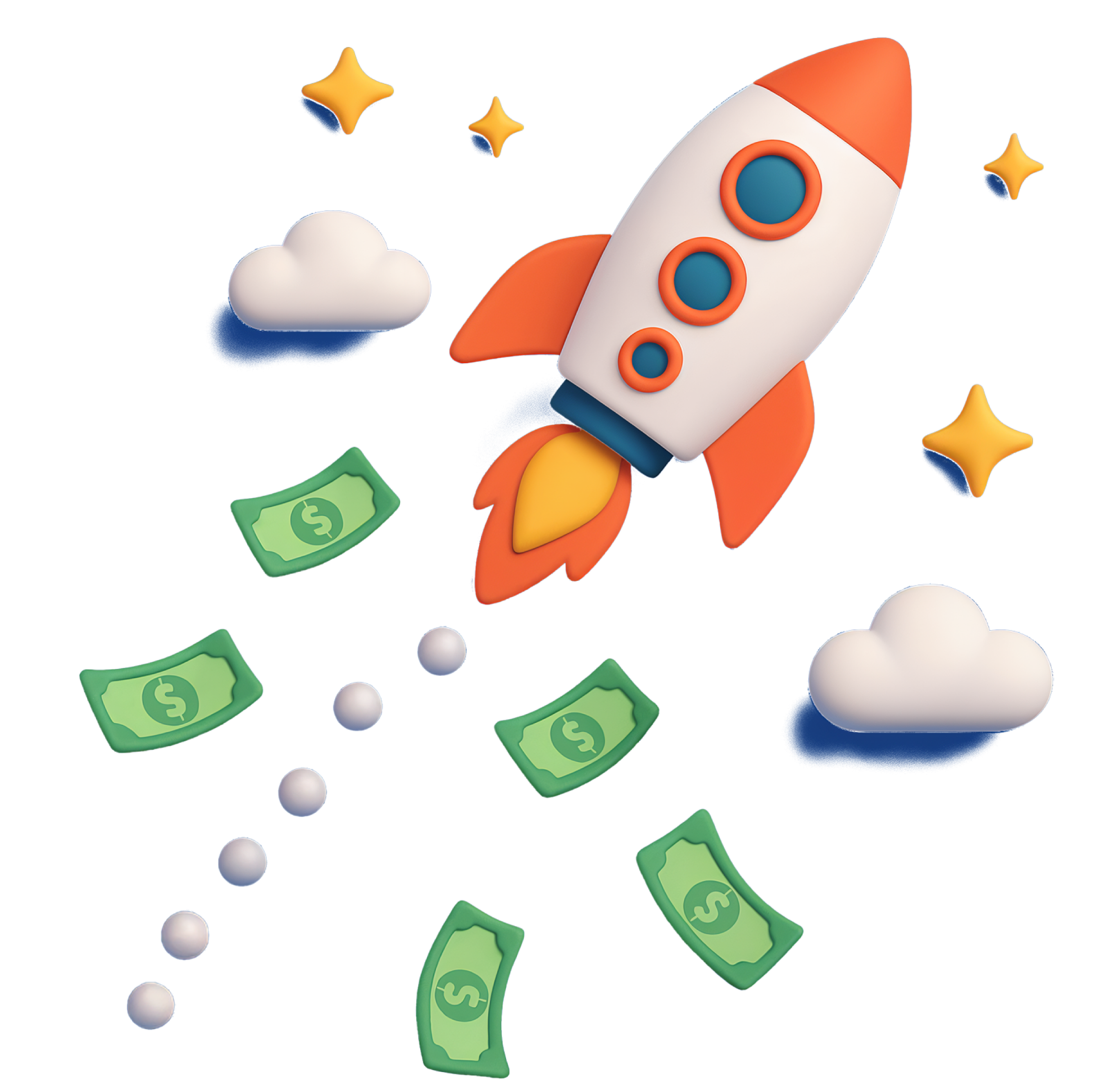 Blue and white private jet airplane illustration